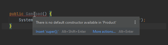 Slika 1.4. Problem koji može nastati kada roditeljska klasa ne poseduje podrazumevani konstruktor
