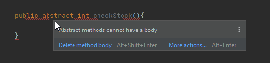 Slika 2.2. Apstraktne metode ne mogu imati telo
