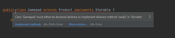 Slika 2.8. Prilikom implementiranja interfejsa moraju se implementirati sve njegove apstraktne metode